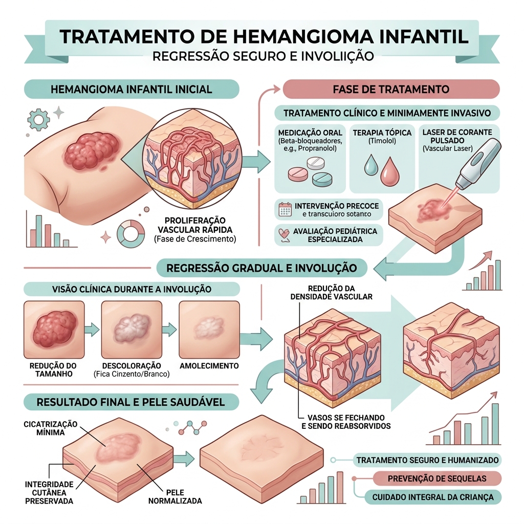 Panorama geral e resultado - Tratamento de Hemangioma Infantil